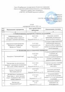 План мероприятий на июль