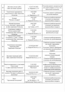 План мероприятий на февраль