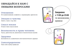 Психологическая и информационная помощь подросткам до 18 лет